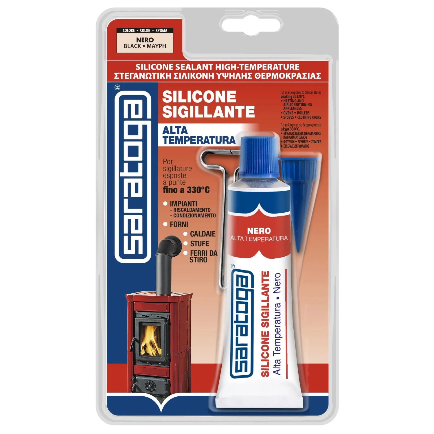Saratoga silicone sigillante alta temperatura nero 60 ml