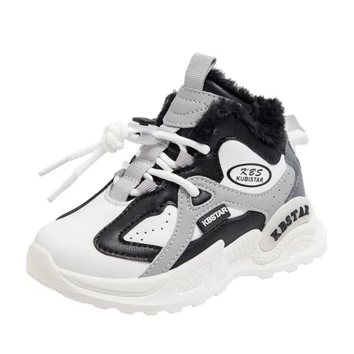 Scarpe per bambini Scarpe sportive casual per esterni Sneaker in cotone invernale Caldo peluche Leggero antiscivolo Allacciatura