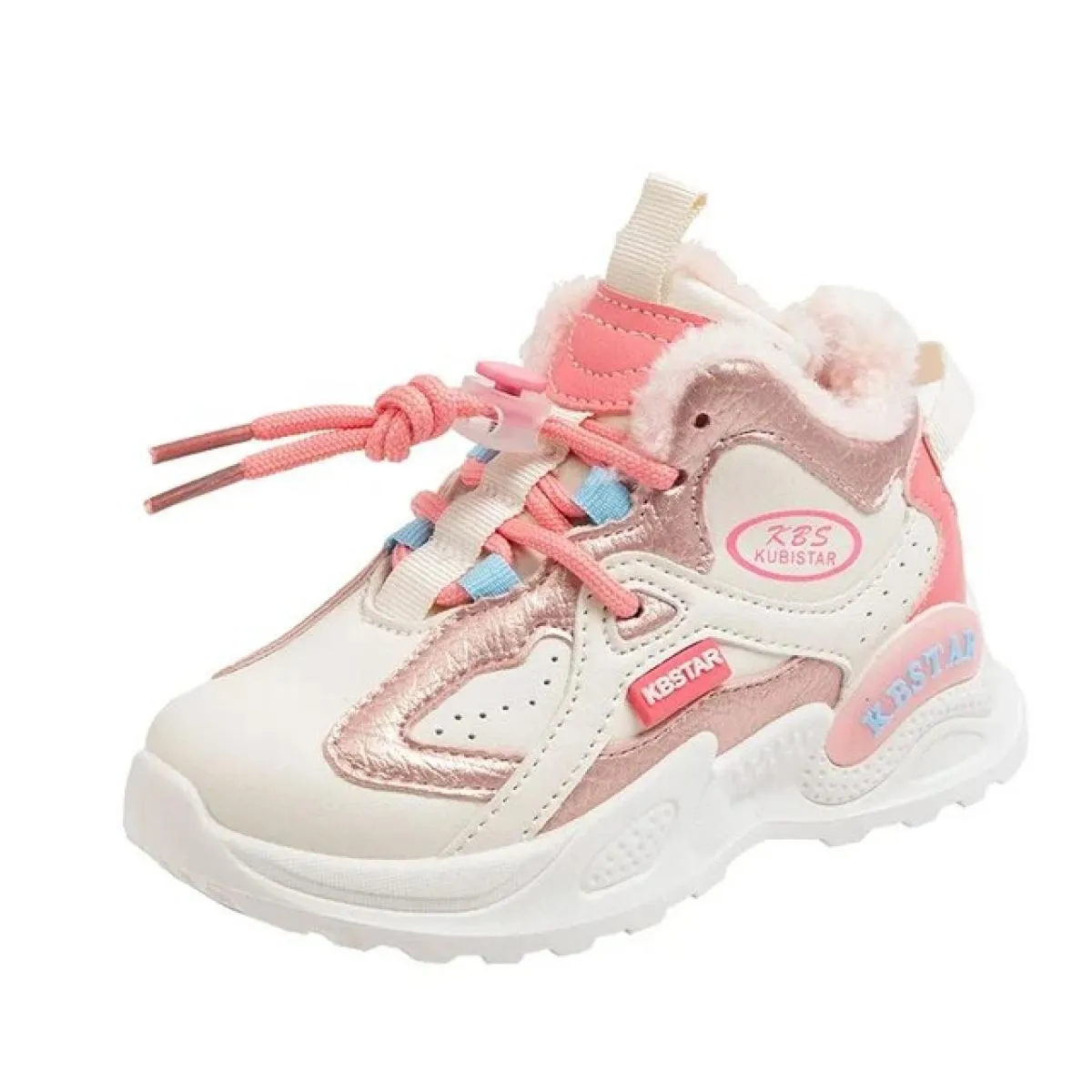 Scarpe per bambini Scarpe sportive casual per esterni Sneaker in cotone invernale Caldo peluche Leggero antiscivolo Allacciatura