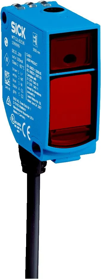 Sensore fotoelettrico Rettangolare SICK, a soppressione di sfondo, rilevamento 50 mm → 2,5 m., uscita NPN, PNP,