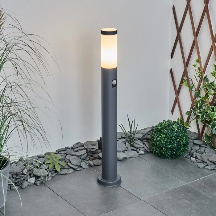 Sessa Lampioncino Segnapasso Antracite, 1-Luce, Sensori di movimento