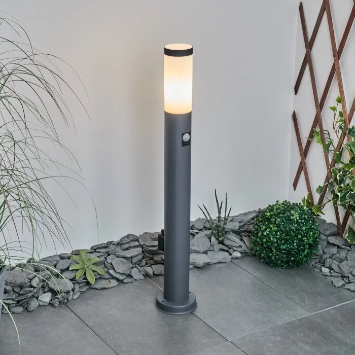 Sessa Lampioncino Segnapasso Antracite, 1-Luce, Sensori di movimento
