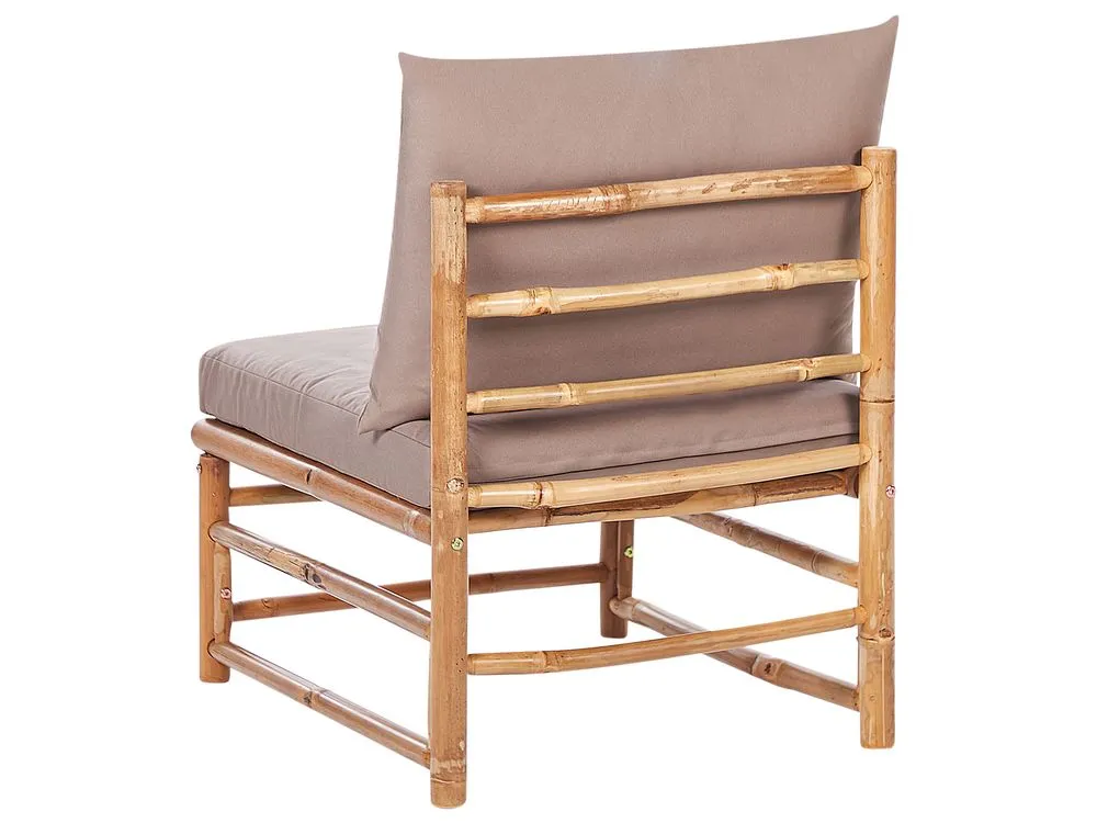 Set da giardino con tavolo 5 posti CERRETO Lato Sinistro Legno di bambù Tortora