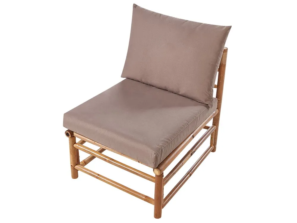 Set da giardino con tavolo 5 posti CERRETO Lato Sinistro Legno di bambù Tortora