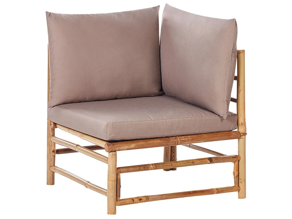 Set da giardino con tavolo 5 posti CERRETO Lato Sinistro Legno di bambù Tortora