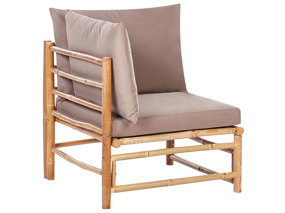 Set da giardino con tavolo 5 posti CERRETO Lato Sinistro Legno di bambù Tortora