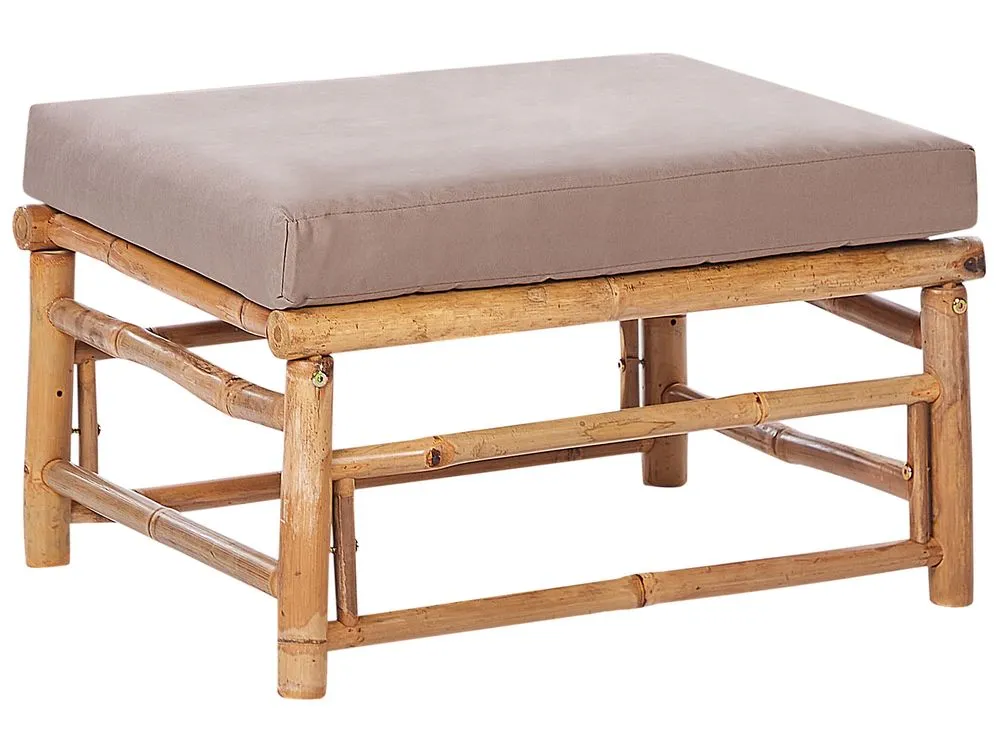Set da giardino con tavolo 5 posti CERRETO Lato Sinistro Legno di bambù Tortora