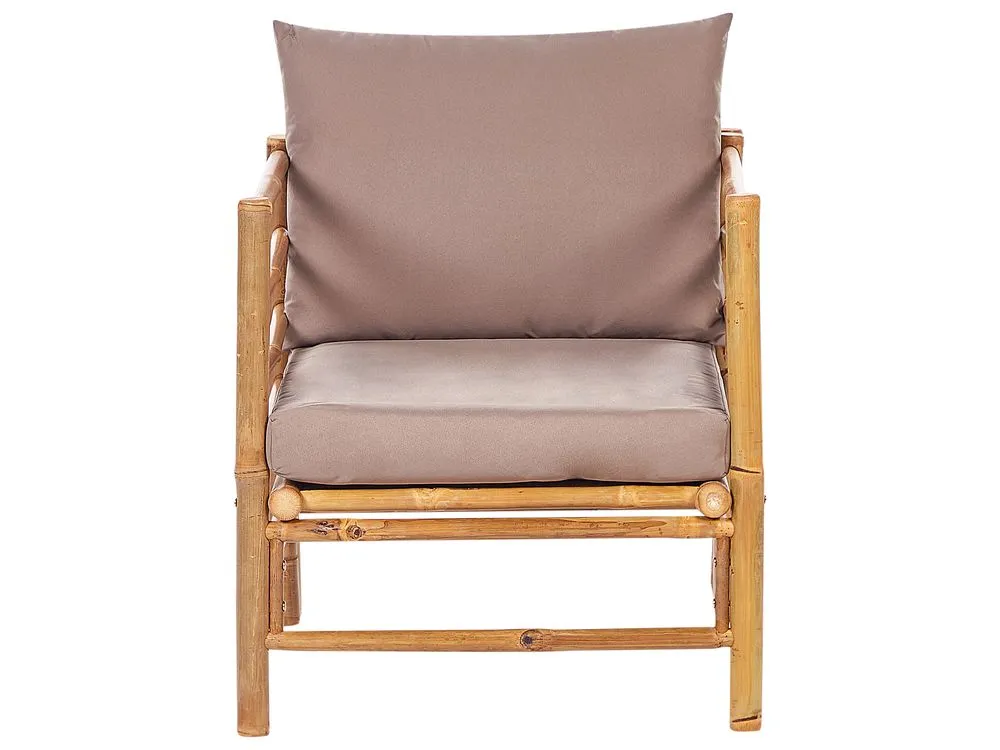 Set da giardino con tavolo 5 posti CERRETO Lato Sinistro Legno di bambù Tortora