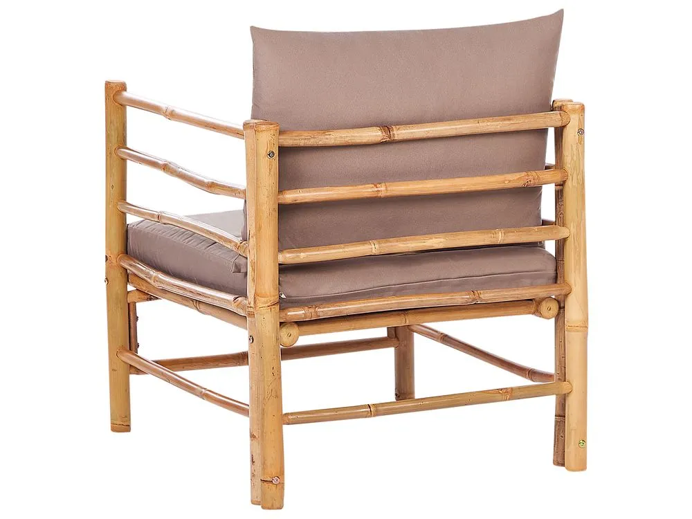 Set da giardino con tavolo 5 posti CERRETO Lato Sinistro Legno di bambù Tortora
