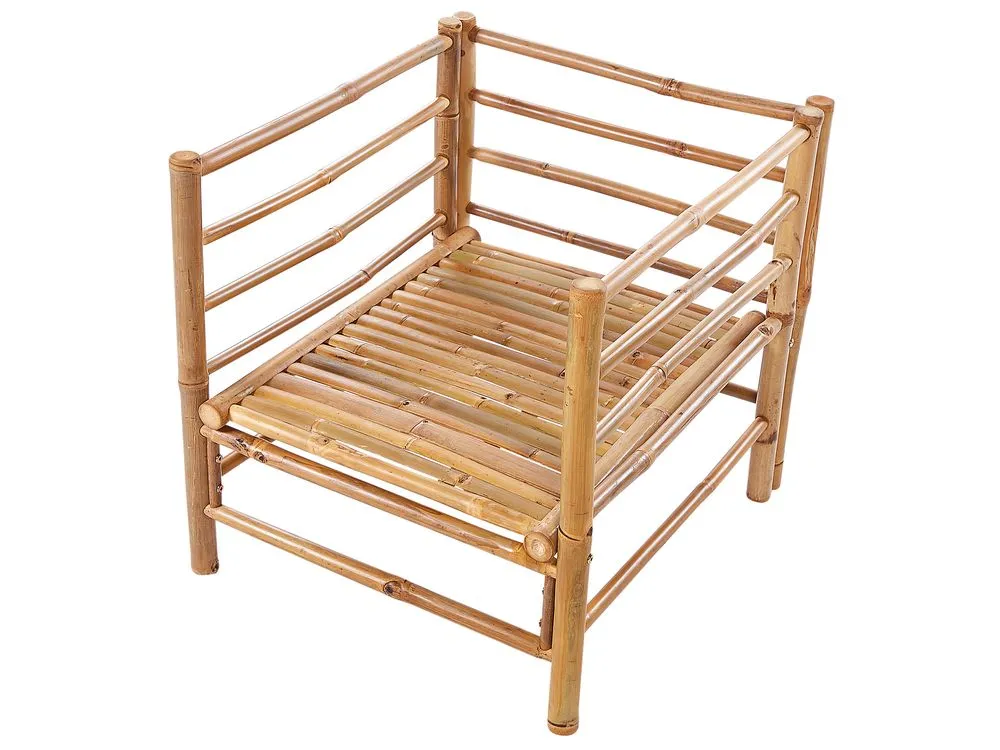 Set da giardino con tavolo 5 posti CERRETO Lato Sinistro Legno di bambù Tortora