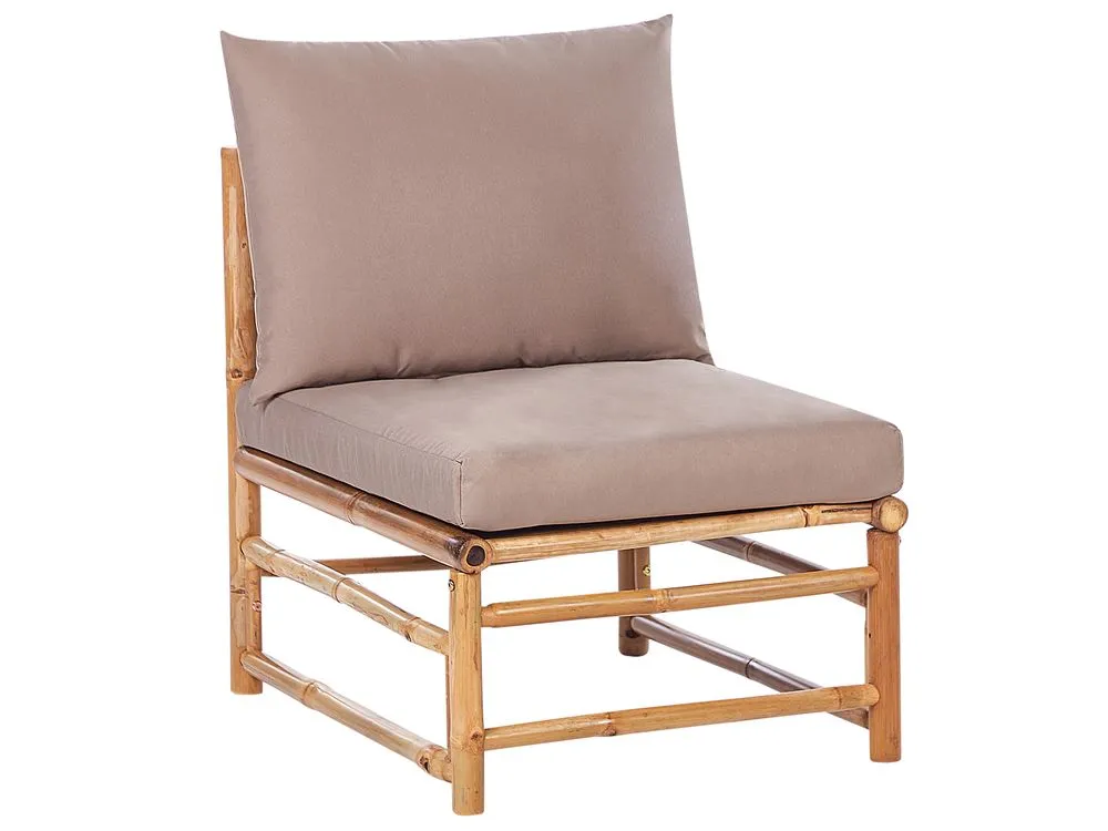 Set da giardino con tavolo 5 posti CERRETO Lato Sinistro Legno di bambù Tortora