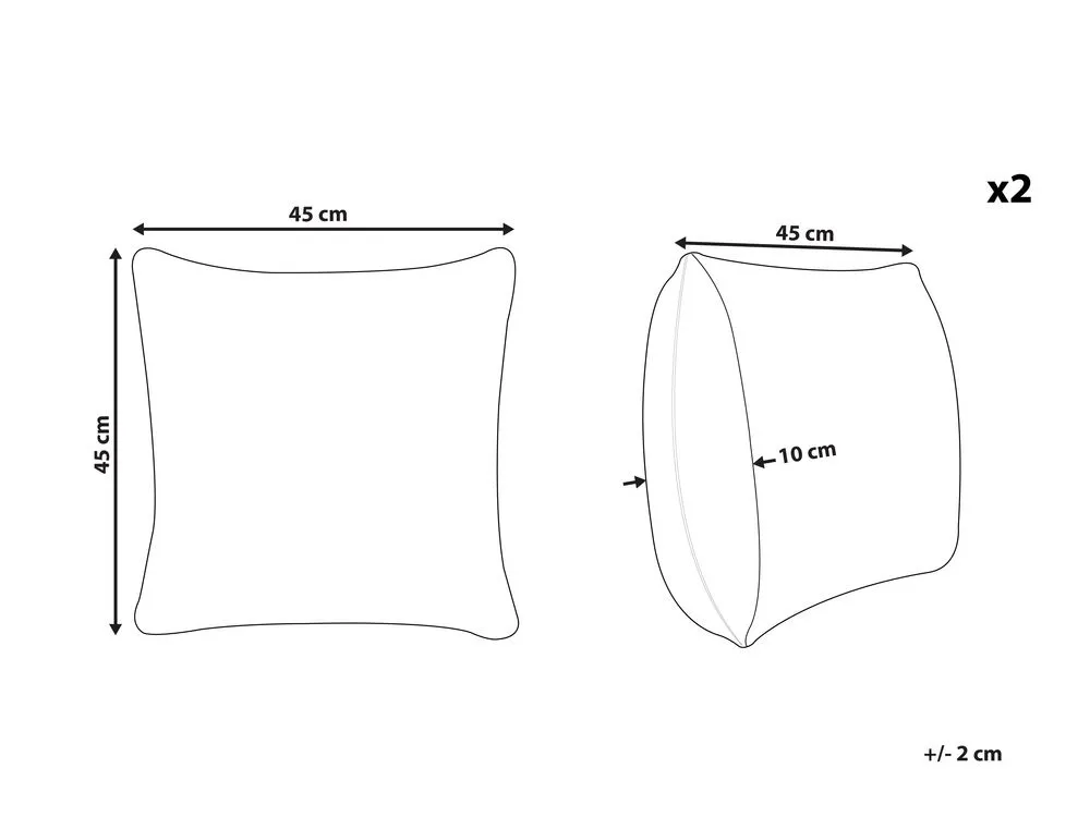 Set di 2 cuscini PUMILA Finta pelliccia 45 x 45 cm Bianco Tinta unita