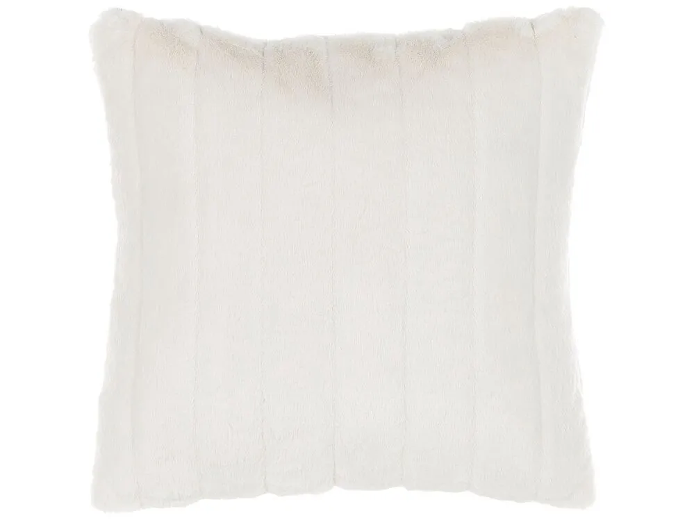 Set di 2 cuscini PUMILA Finta pelliccia 45 x 45 cm Bianco Tinta unita