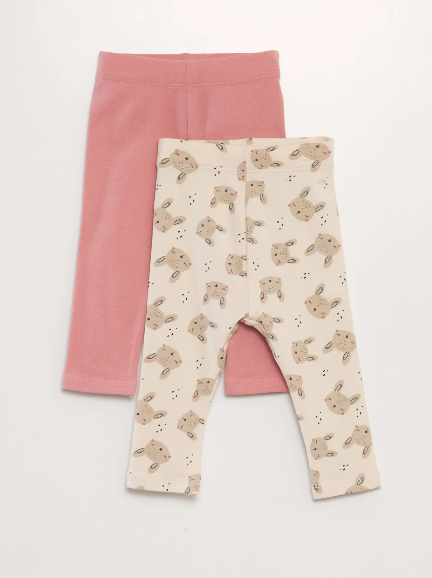 Set di 2 leggings in jersey - ROSA