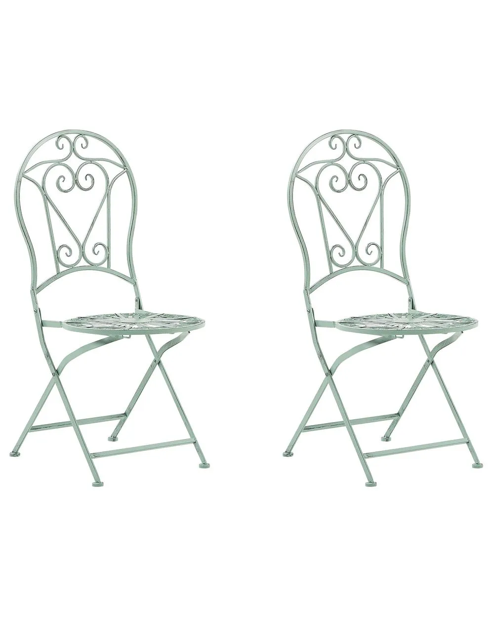 Set of 2 Garden Chairs TRENTO Light Green Metal