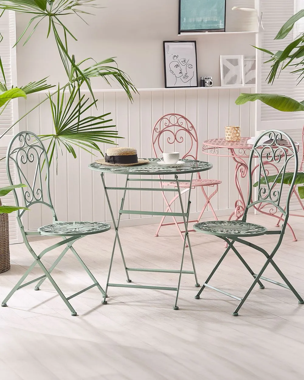 Set of 2 Garden Chairs TRENTO Light Green Metal