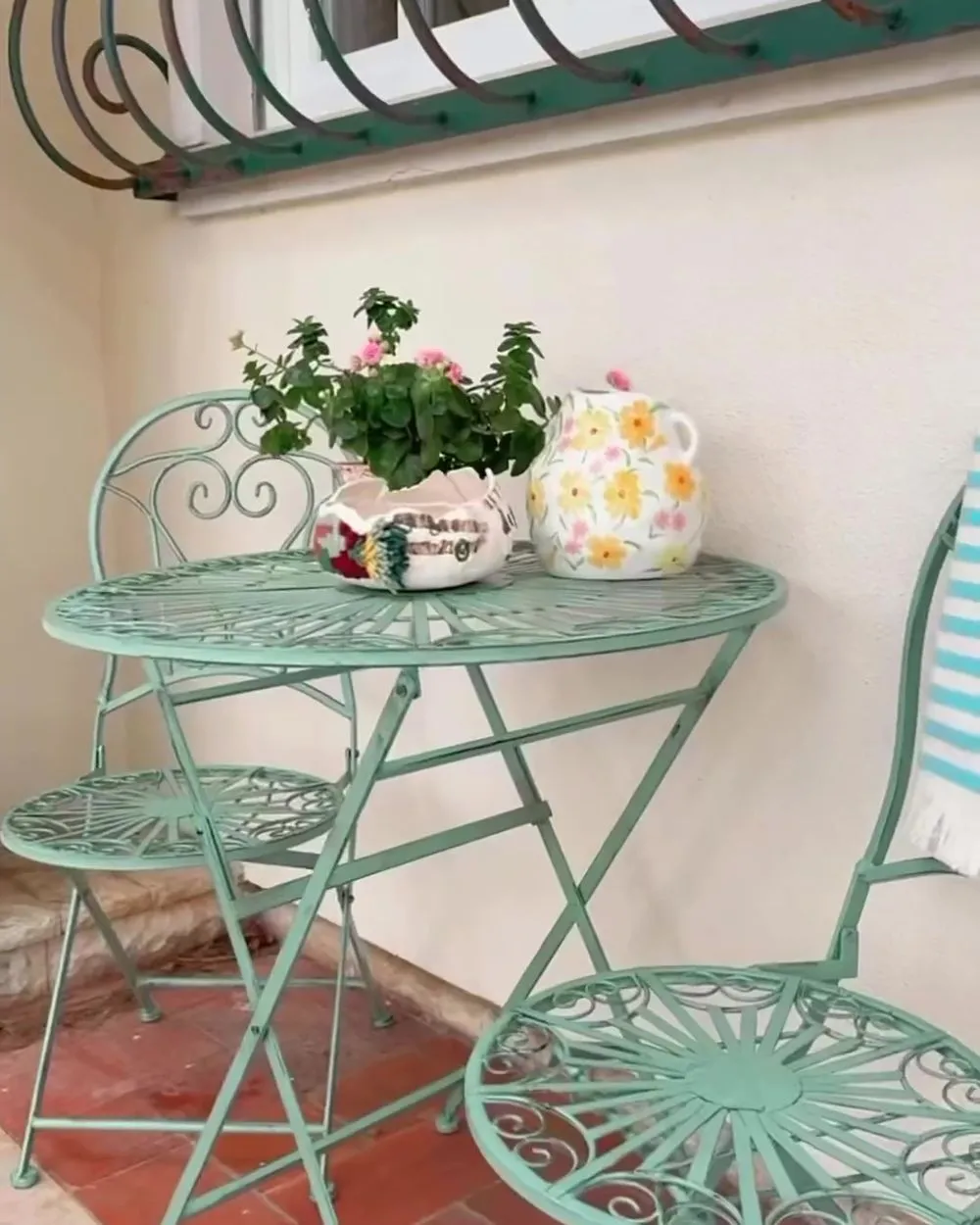 Set of 2 Garden Chairs TRENTO Light Green Metal