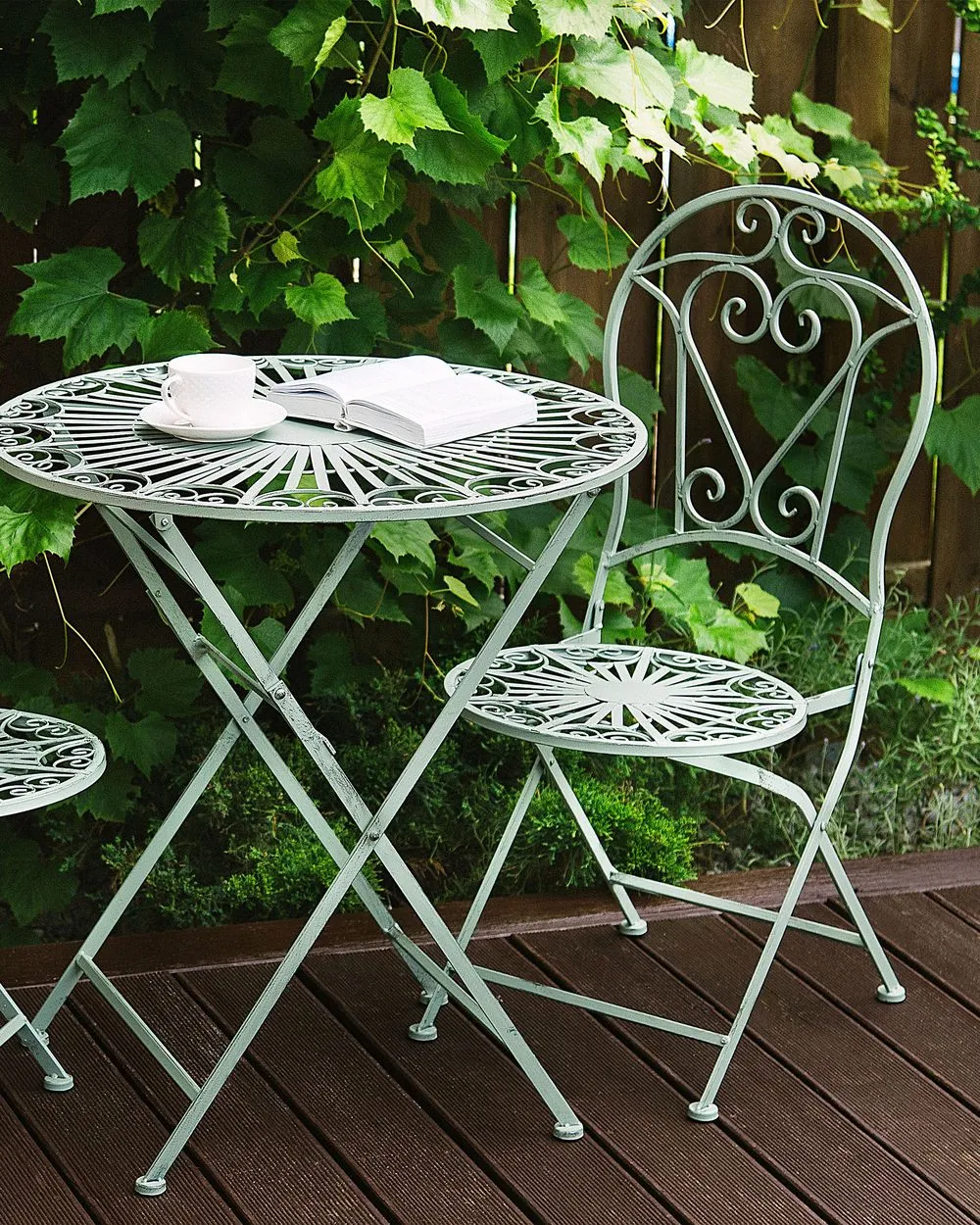 Set of 2 Garden Chairs TRENTO Light Green Metal
