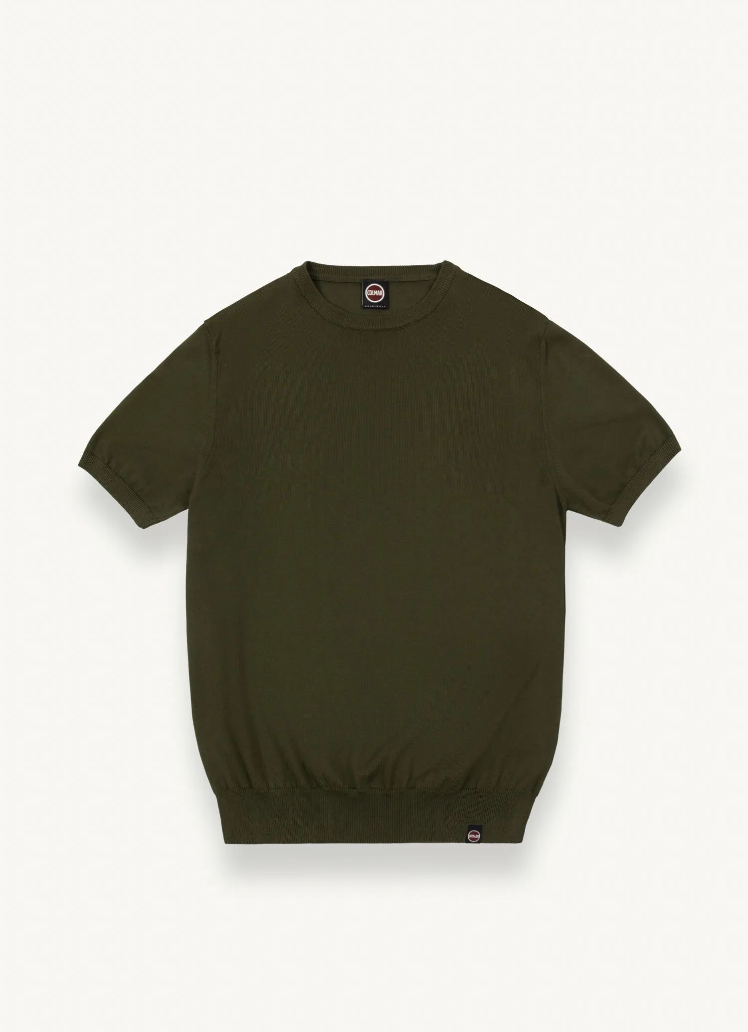 Short-sleeved pullover in garment-dyed cotton