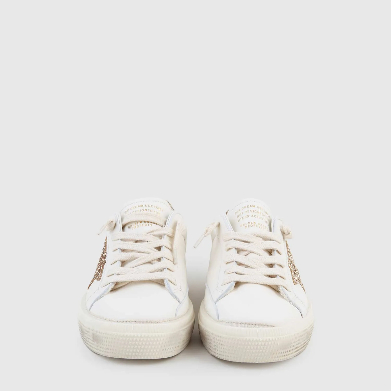 Sneaker Beige E Glitter Oro Ragazza