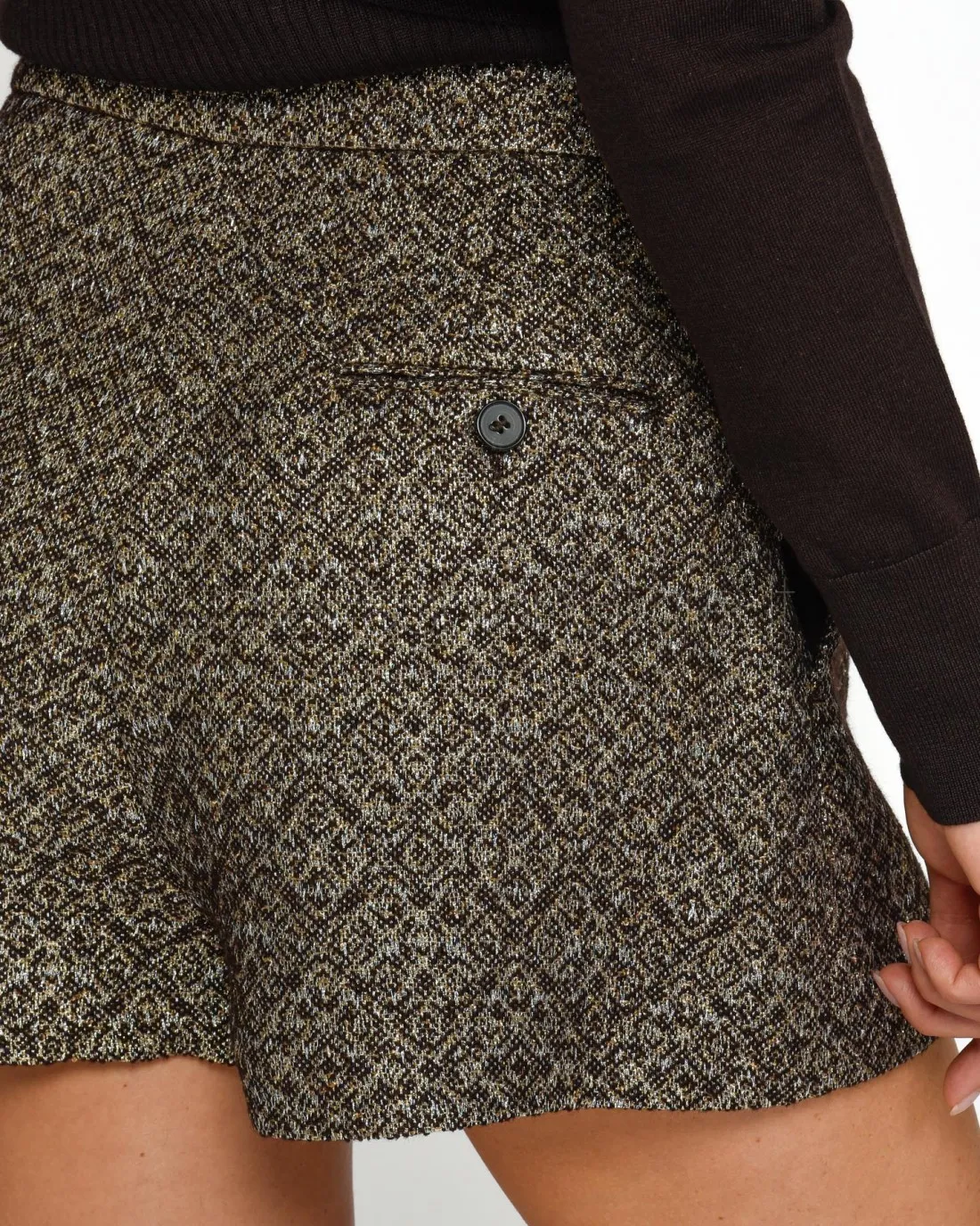 ---------------  ---------------  ---------------  ---------------  --------------Solo Tre Shorts Damascato Lurex Testa di Moro-