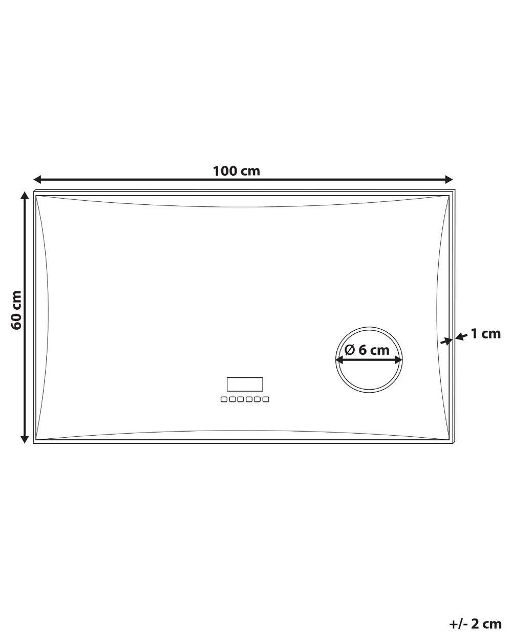 Specchio da bagno con luce LED ONLAY 100 cm 60 cm Argento