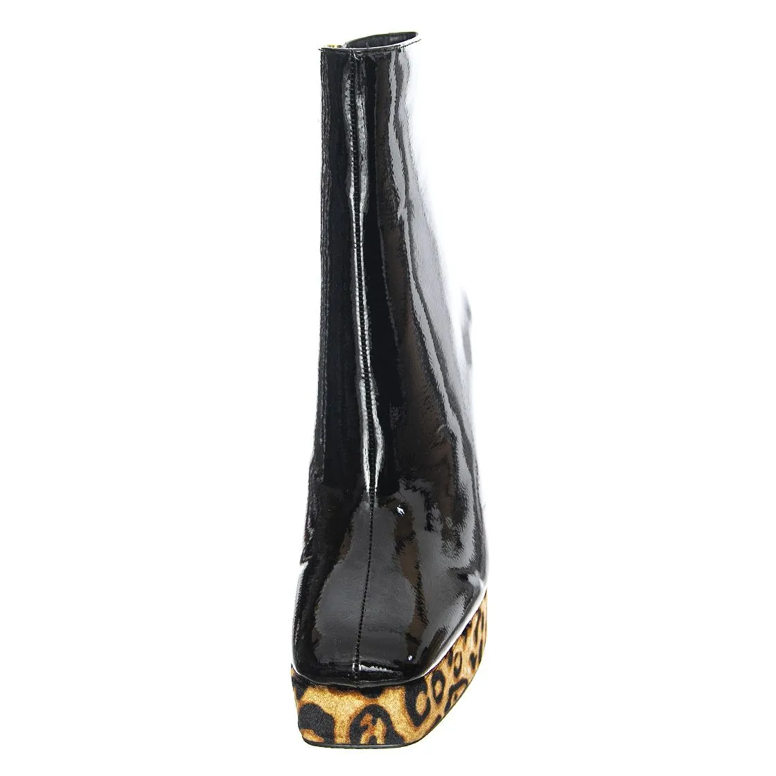 Steve Madden Lucrative - Stivaletti Profilo alla Caviglia Donna Neri / Leopard    