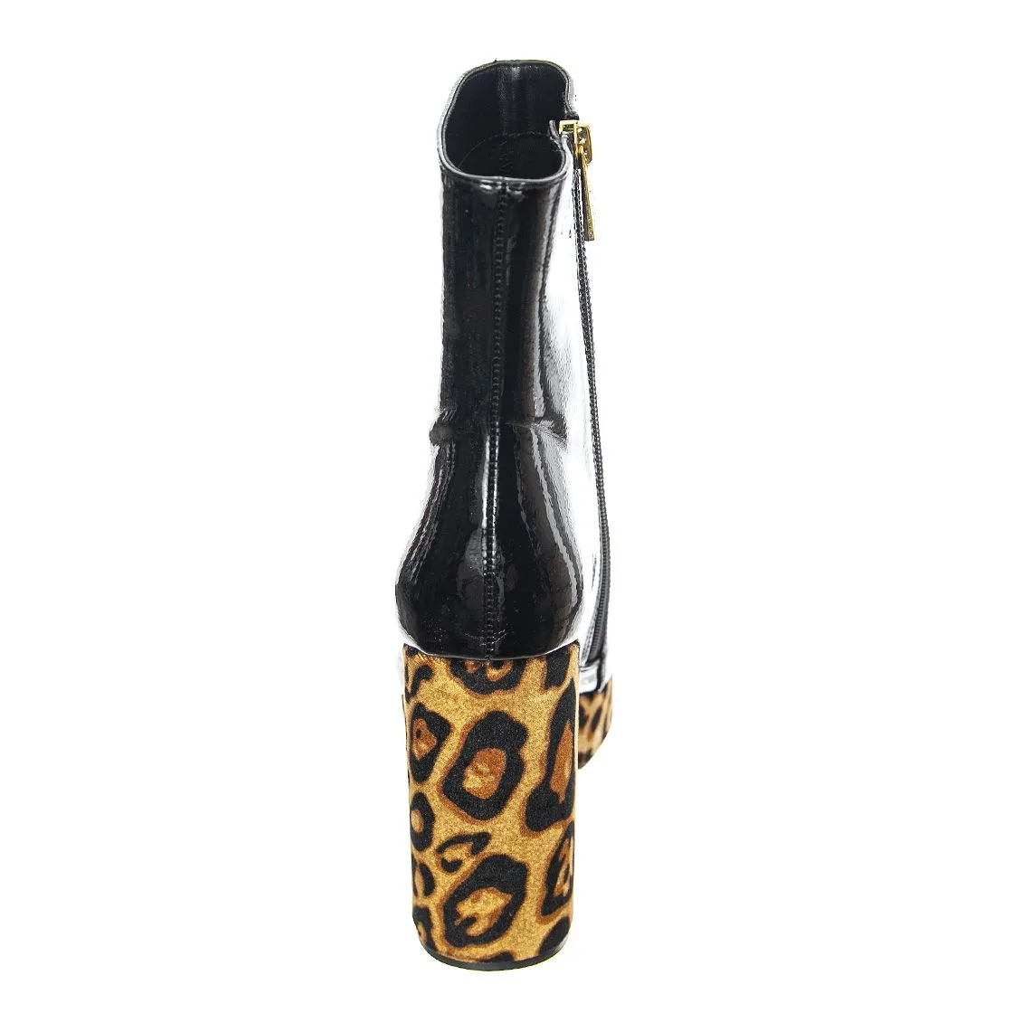 Steve Madden Lucrative - Stivaletti Profilo alla Caviglia Donna Neri / Leopard    