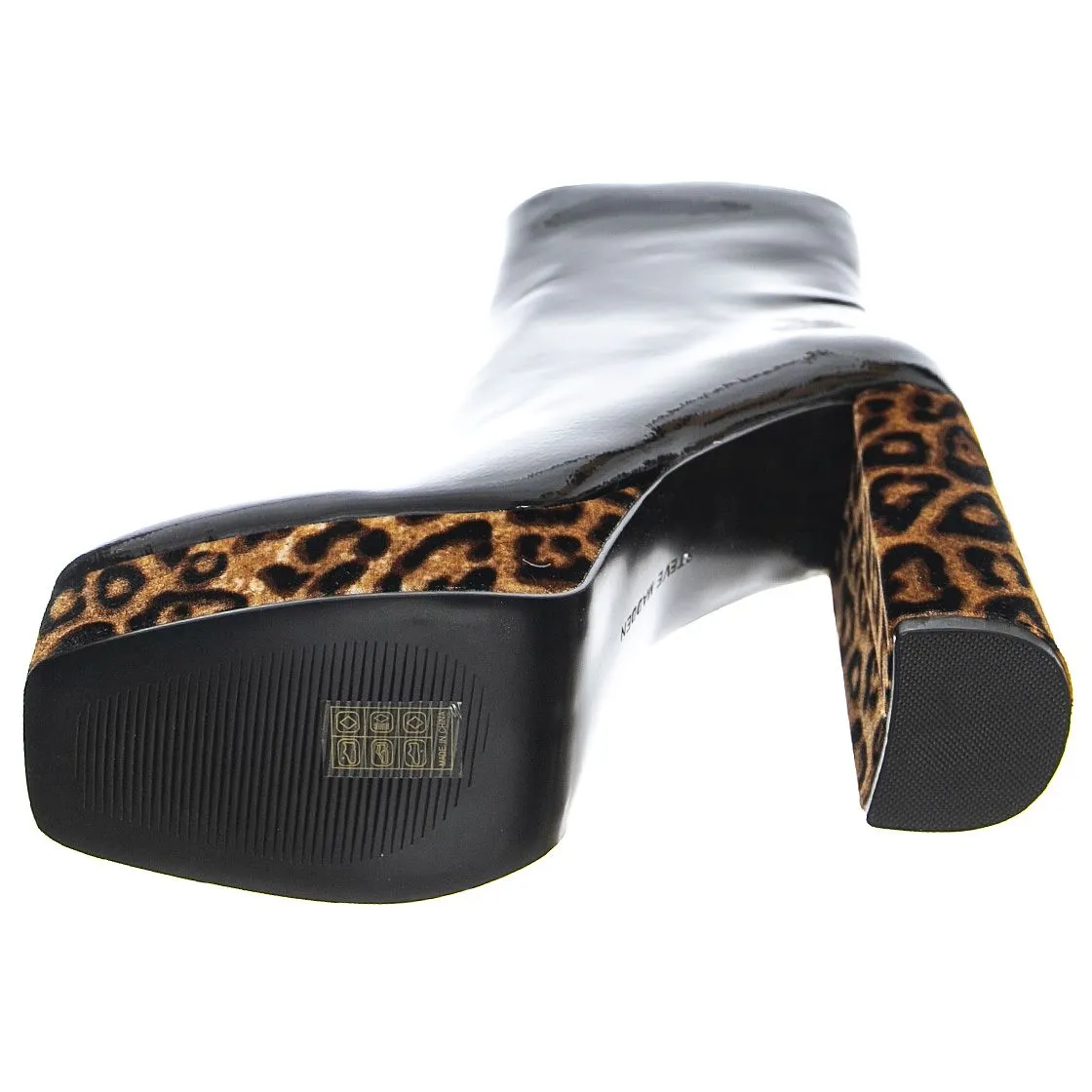 Steve Madden Lucrative - Stivaletti Profilo alla Caviglia Donna Neri / Leopard    