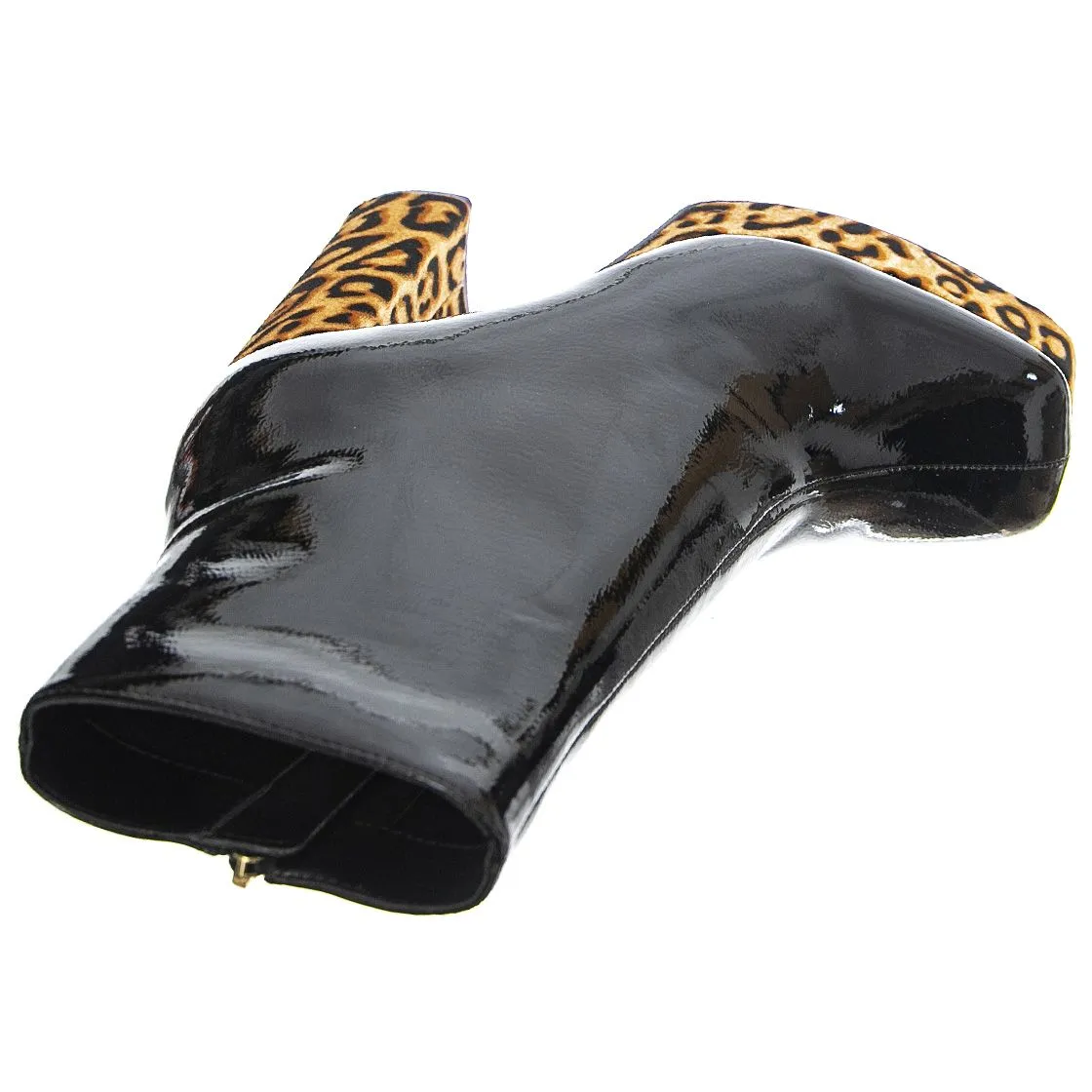 Steve Madden Lucrative - Stivaletti Profilo alla Caviglia Donna Neri / Leopard    
