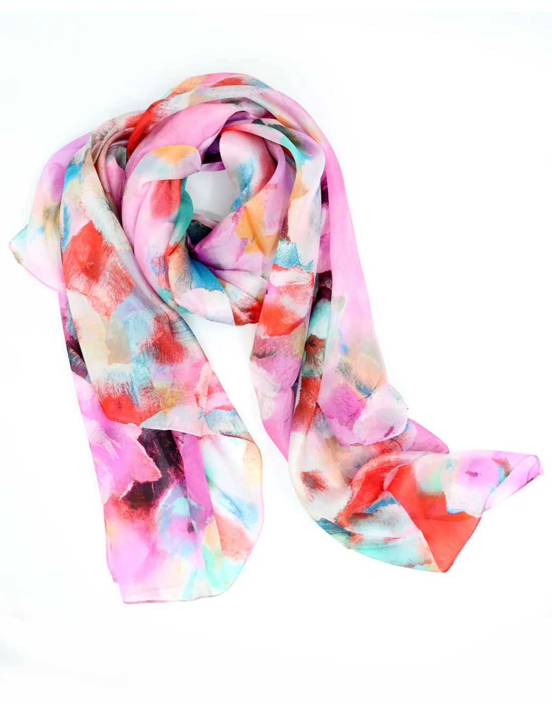STOLA 180X110 CM IN PURA SETA CHIFFON "ANITA"