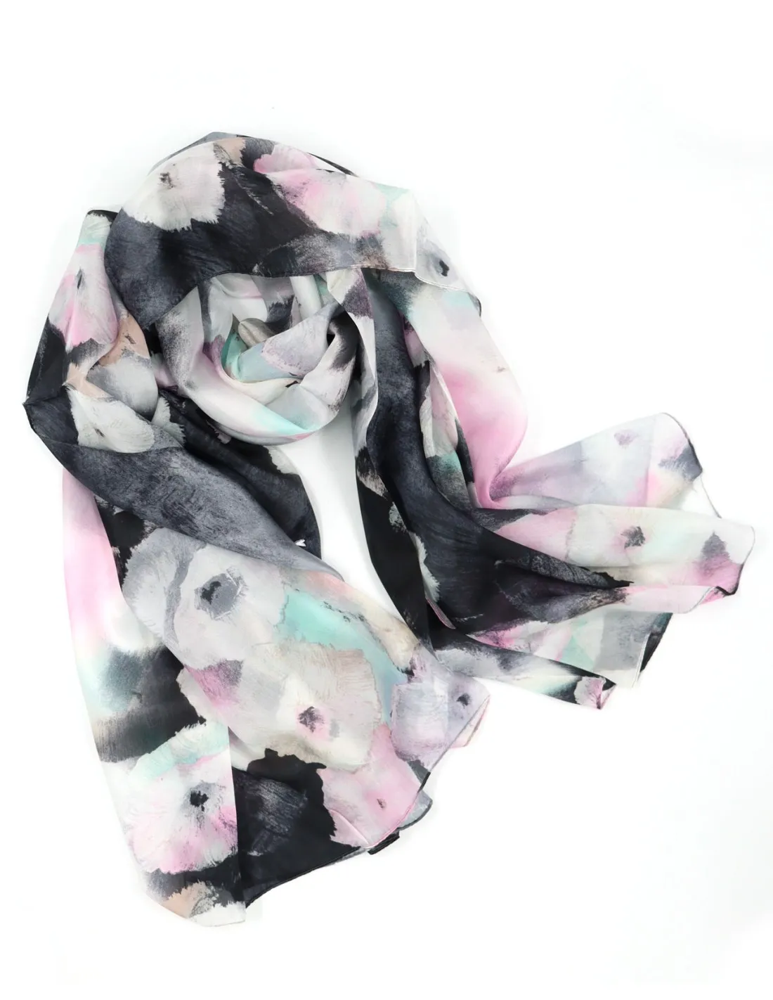 STOLA 180X110 CM IN PURA SETA CHIFFON "ANITA"