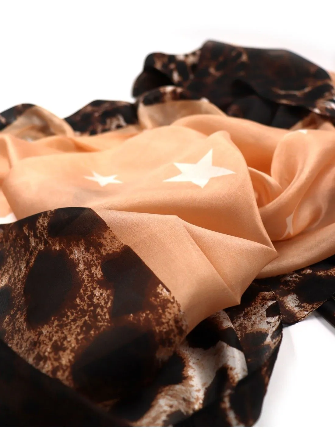 STOLA 180X110 CM IN PURA SETA CHIFFON "STAR"