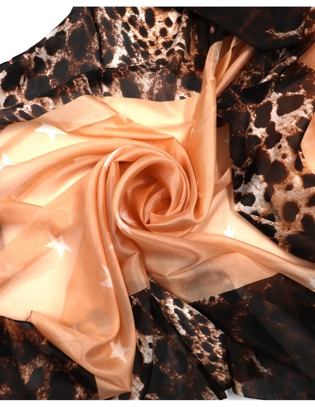 STOLA 180X110 CM IN PURA SETA CHIFFON "STAR"