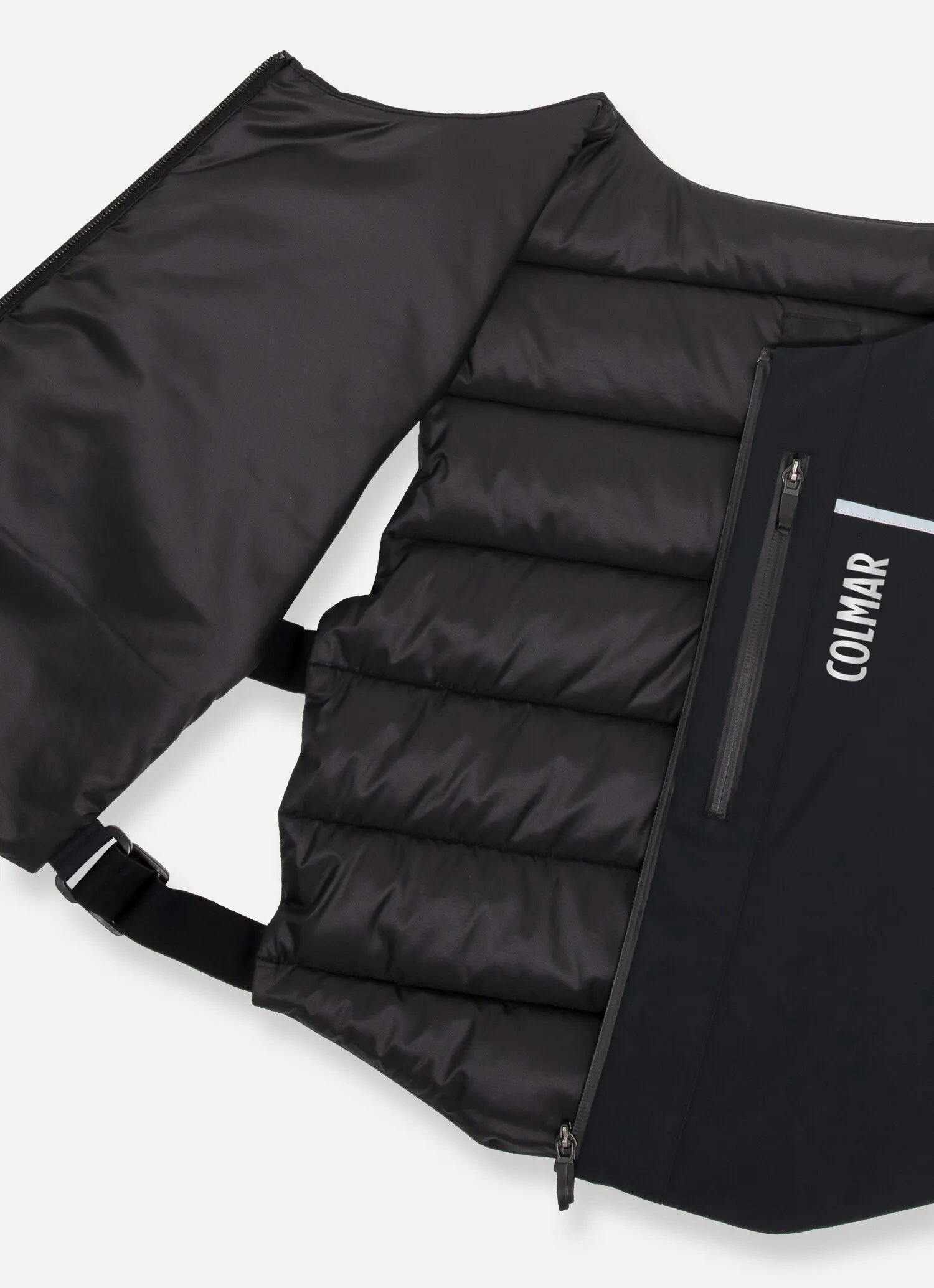 Stretch fabric gilet with chest pocket
