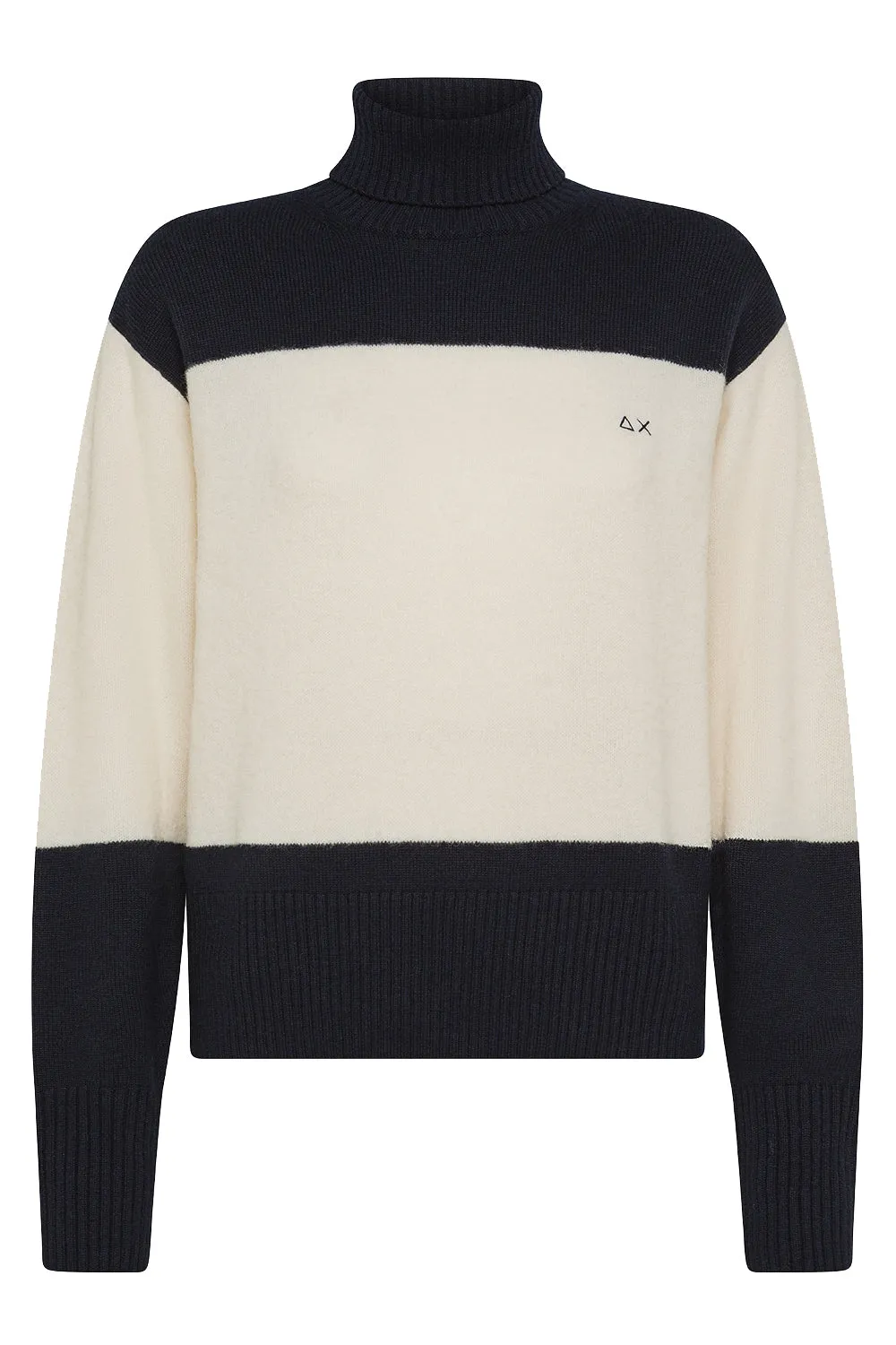 SUN68 Maglia collo alto color block