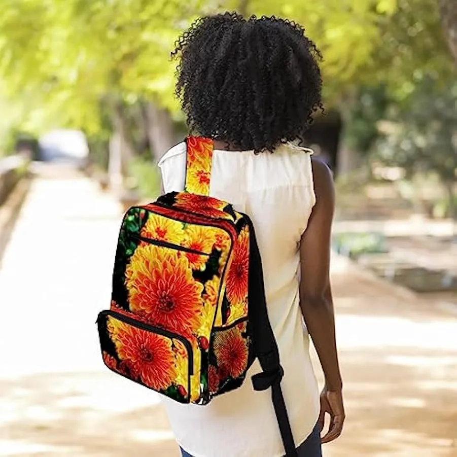 suojapuku Zaino da donna per college,borsa da viaggio zaino classico,benvenuto fiore floreale,Zainetto casual leggero 138938946