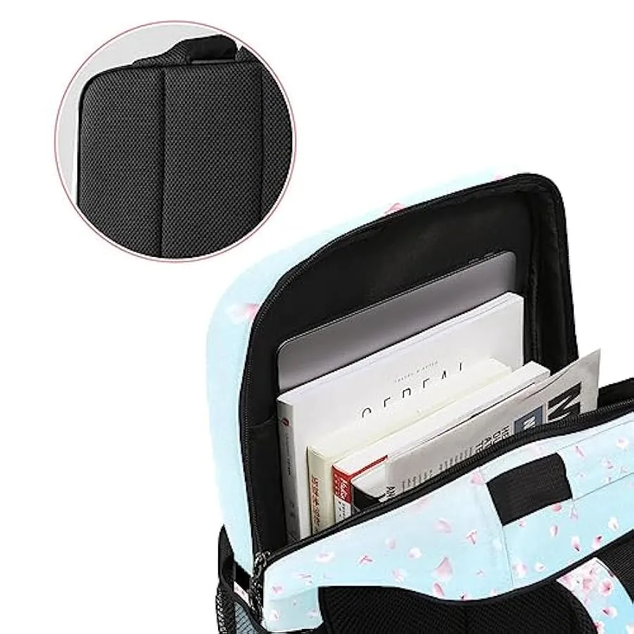 suojapuku Zaino da donna per college,borsa da viaggio zaino classico,Ciliegio in fiore rosa di primavera,Zainetto casual leggero