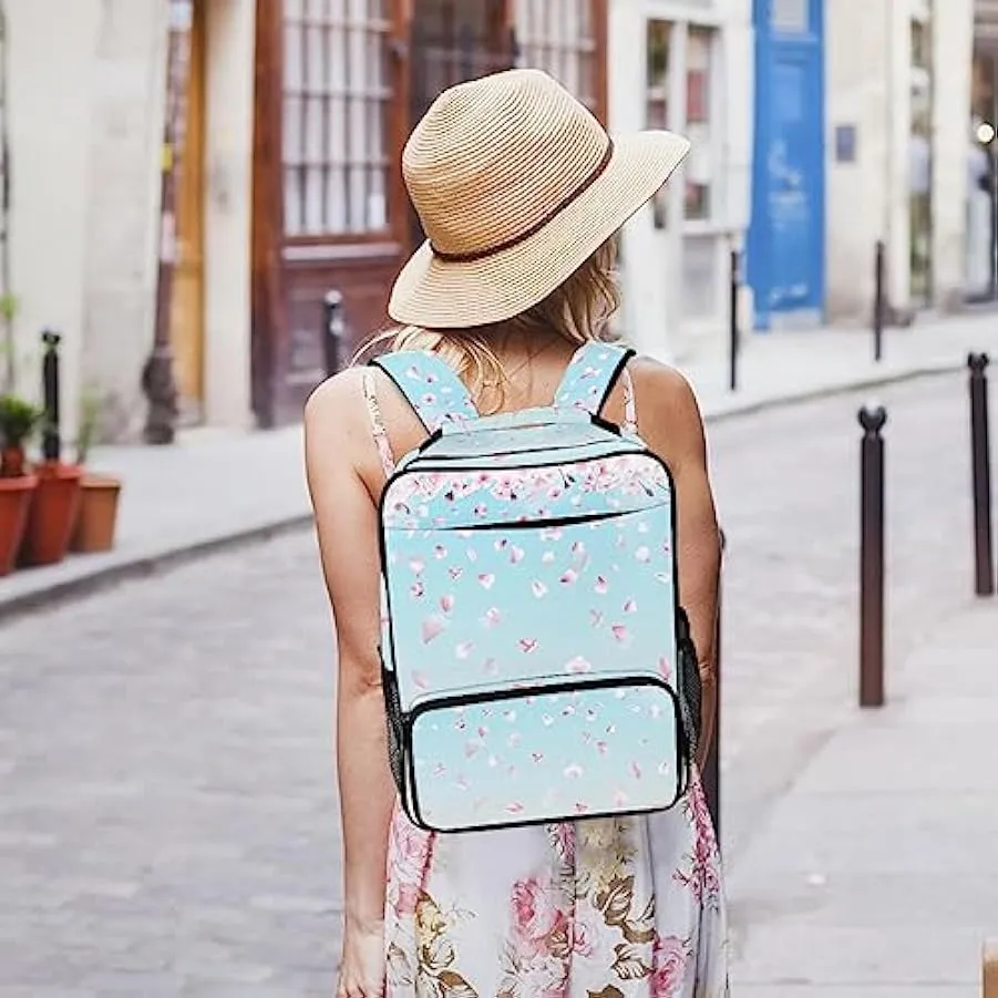 suojapuku Zaino da donna per college,borsa da viaggio zaino classico,Ciliegio in fiore rosa di primavera,Zainetto casual leggero