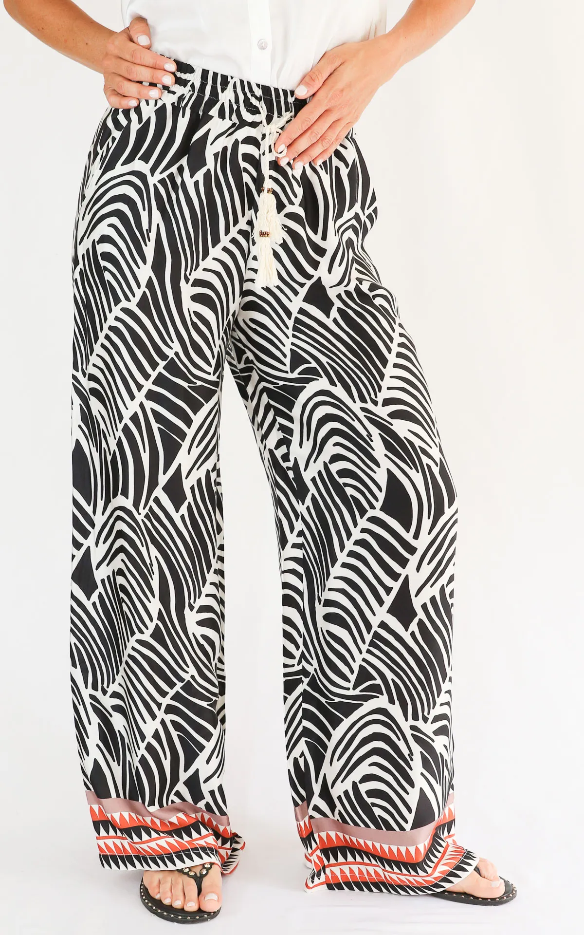 SUSYMIX – Pantalone laccio corda – NERO