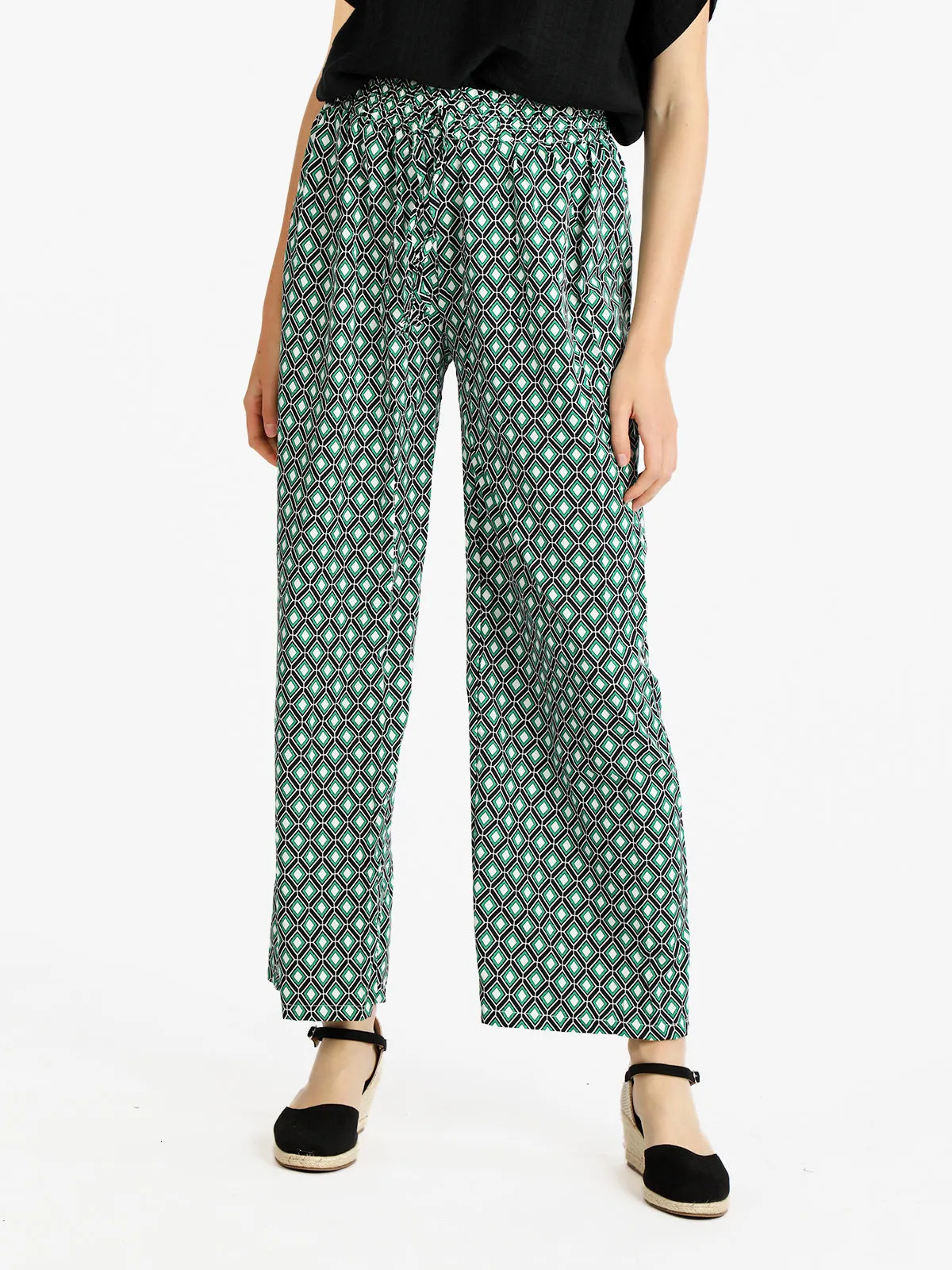 Sweet Miss Pantalon palazzo femme à motifs
