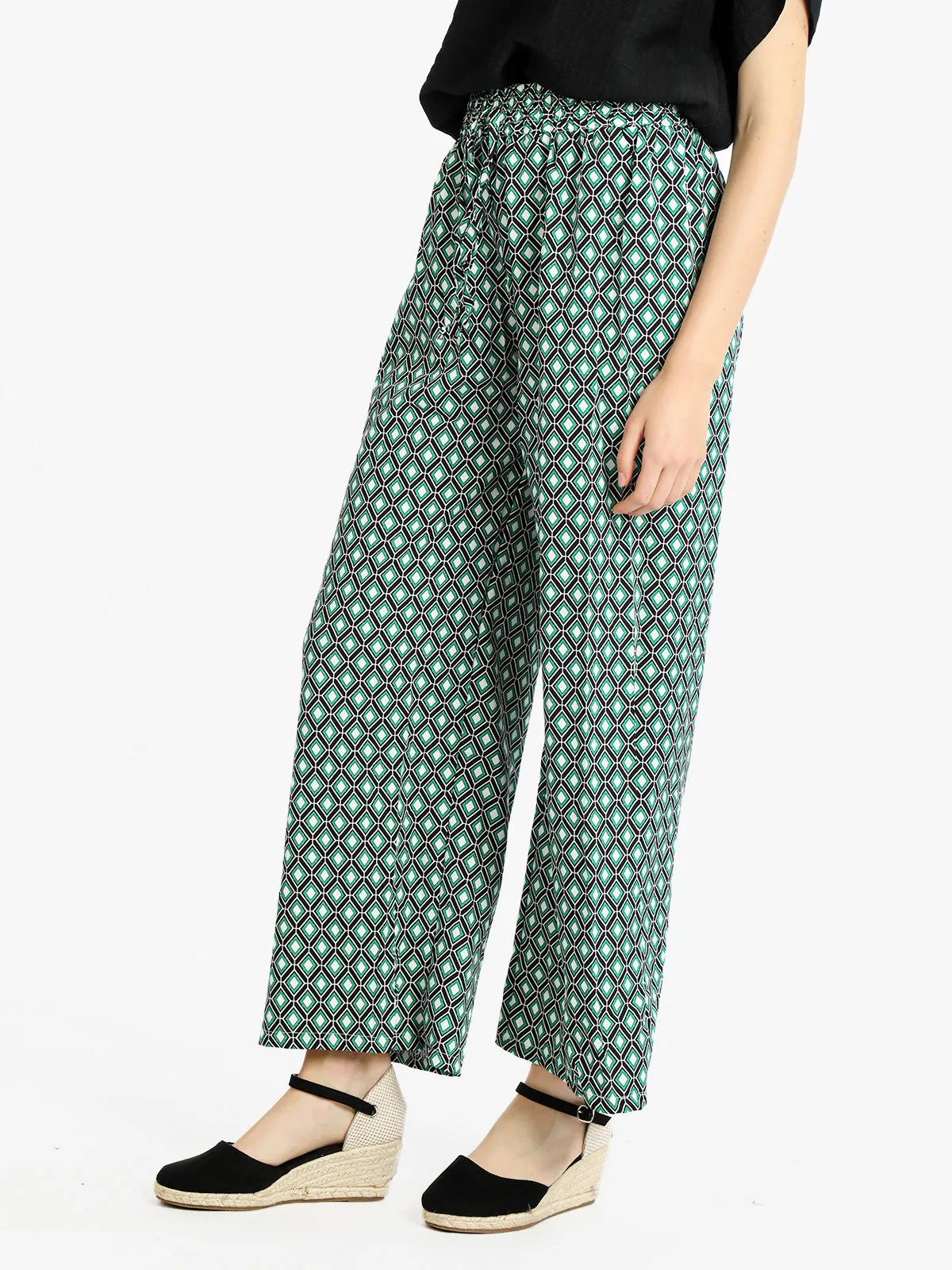 Sweet Miss Pantalon palazzo femme à motifs
