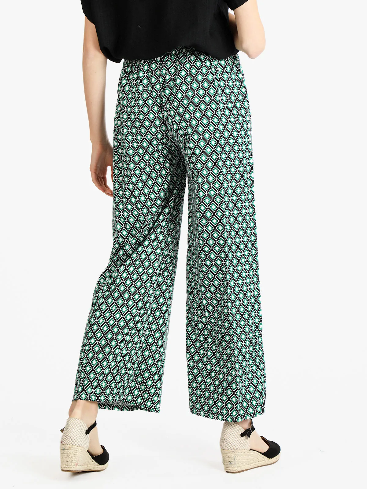 Sweet Miss Pantalon palazzo femme à motifs