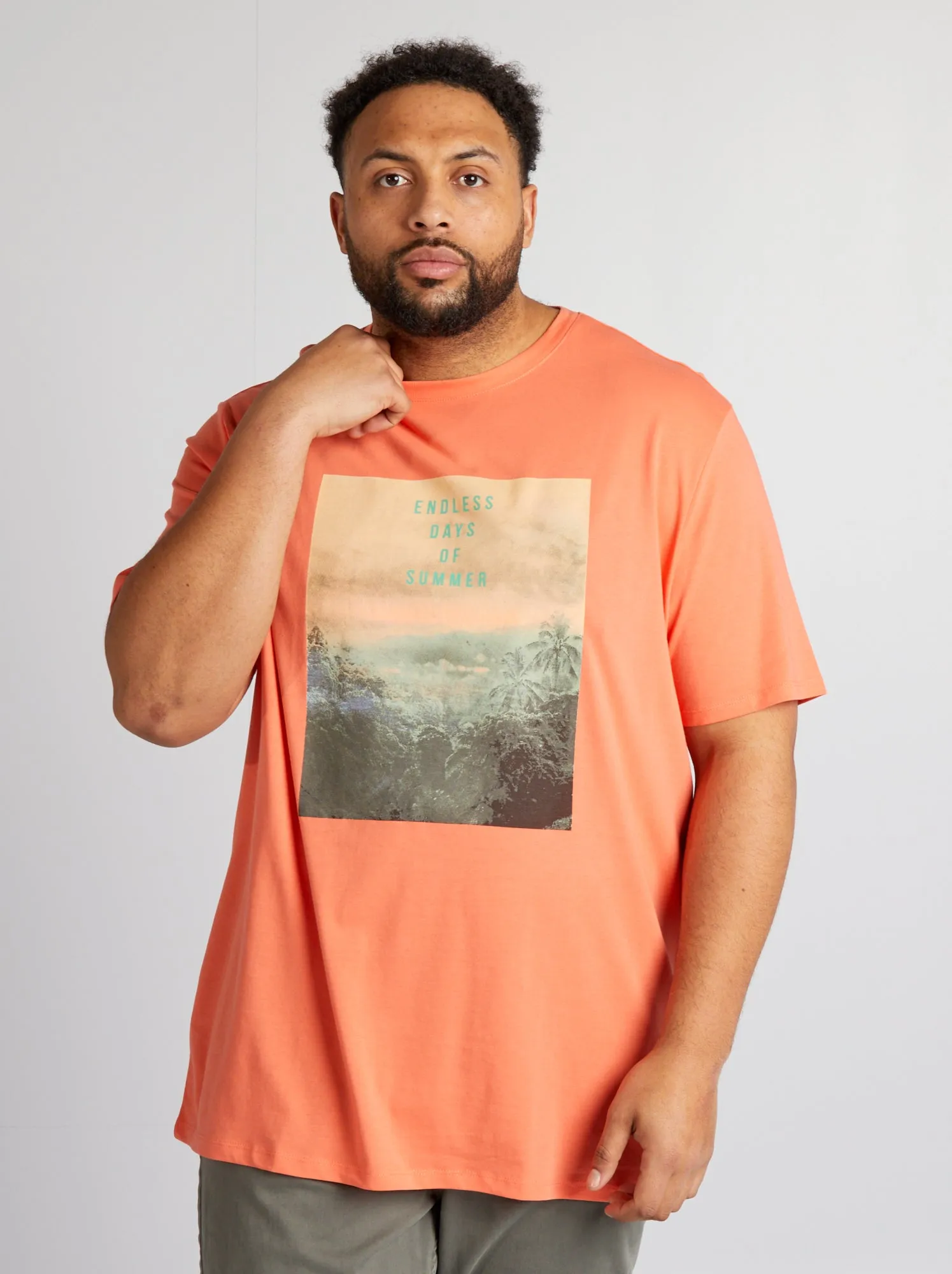 T-shirt in maglia jersey - ARANCIONE