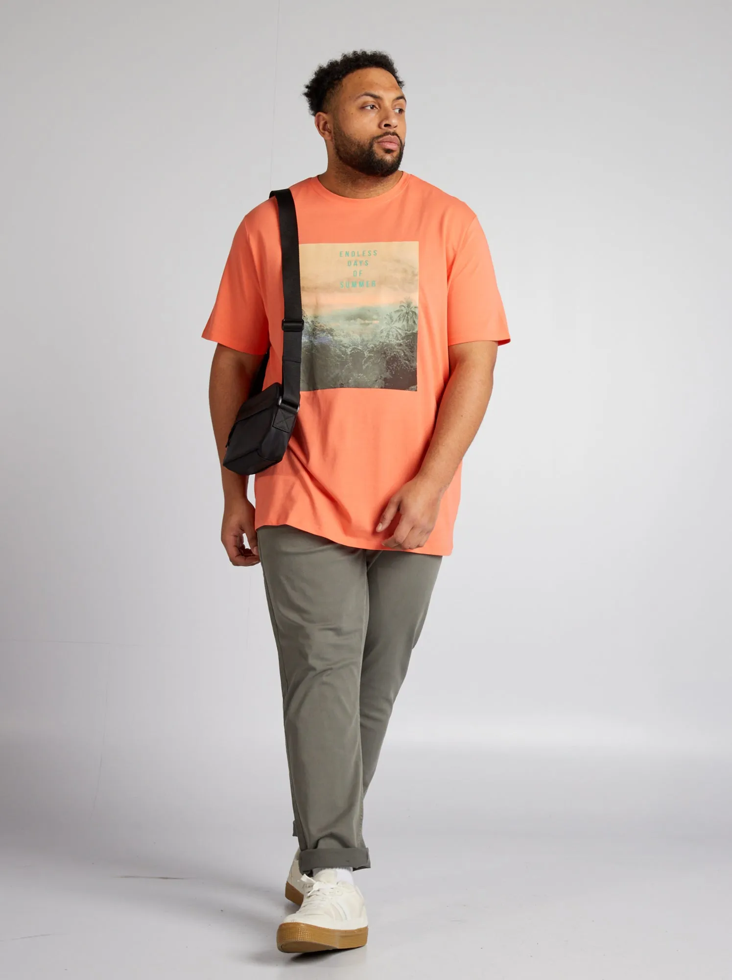 T-shirt in maglia jersey - ARANCIONE