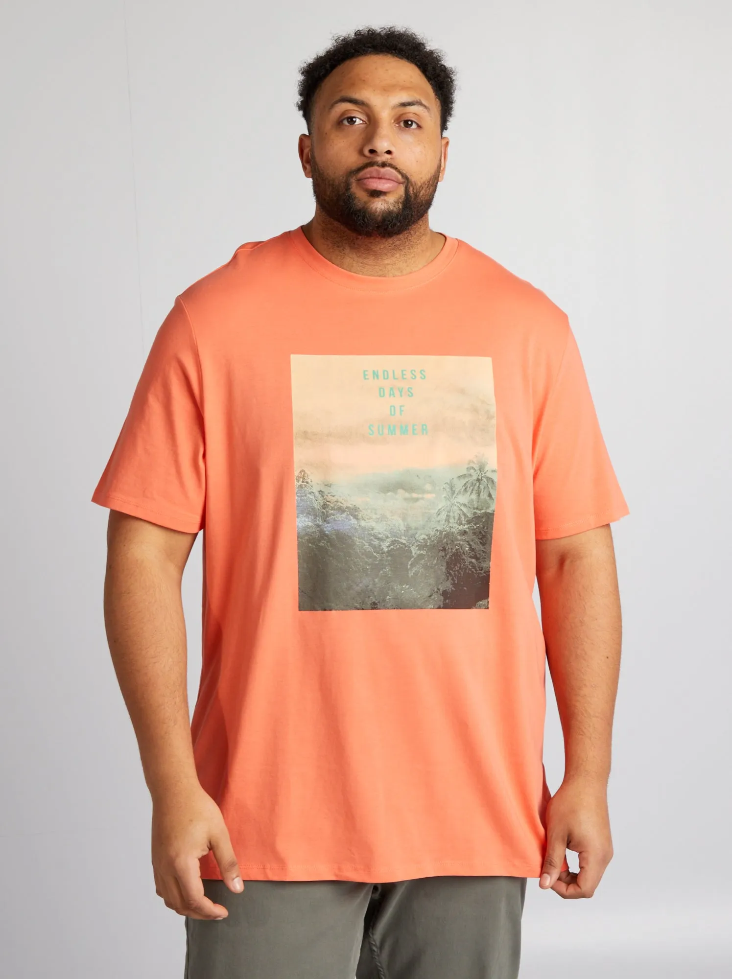 T-shirt in maglia jersey - ARANCIONE