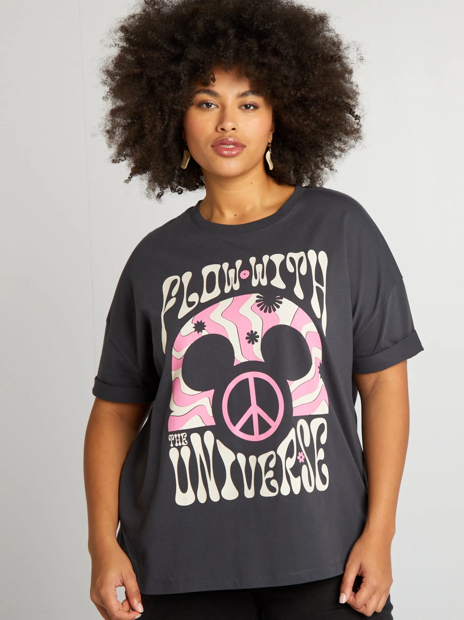 T-shirt stampa 'Disney' - NERO