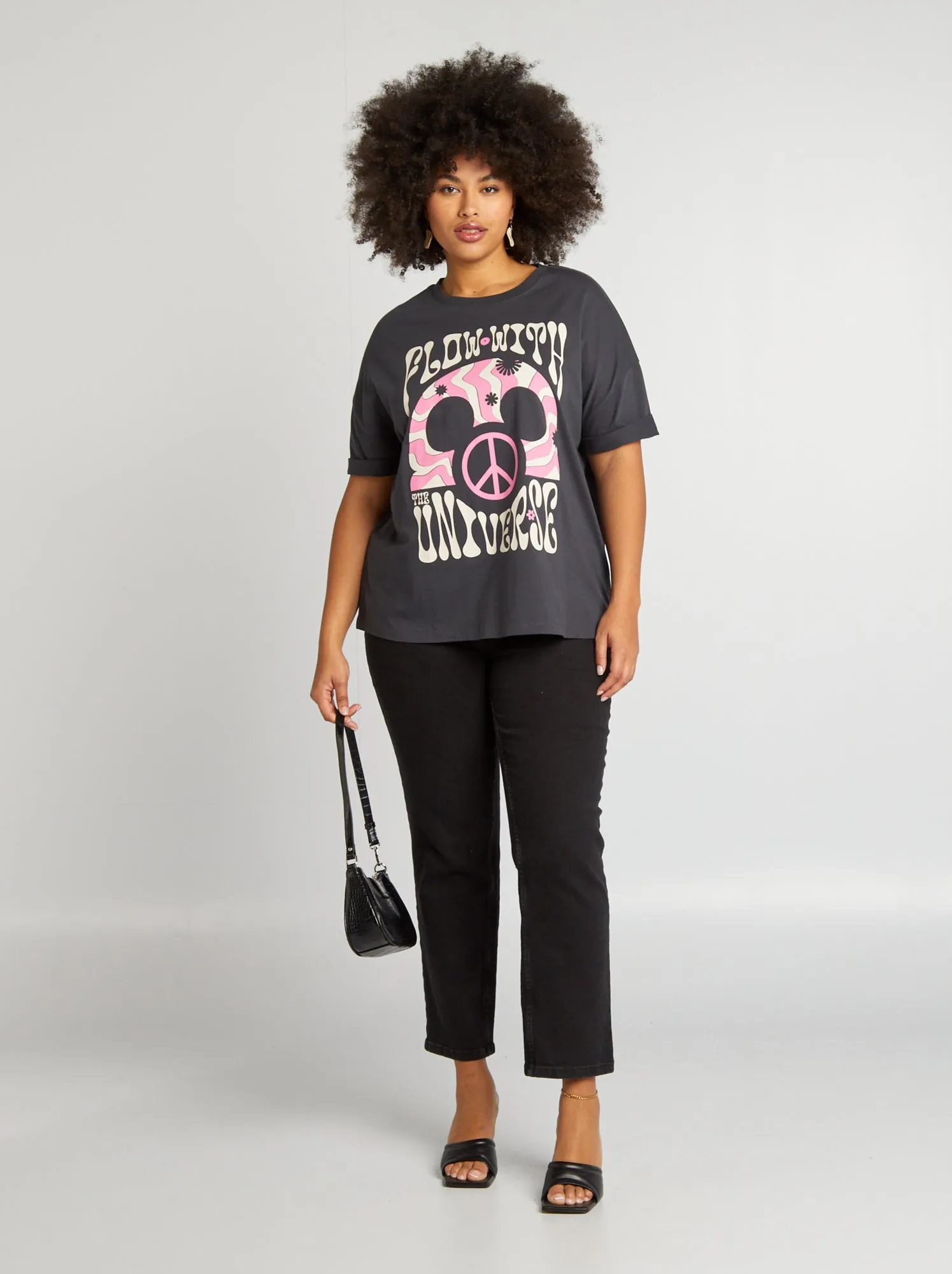 T-shirt stampa 'Disney' - NERO