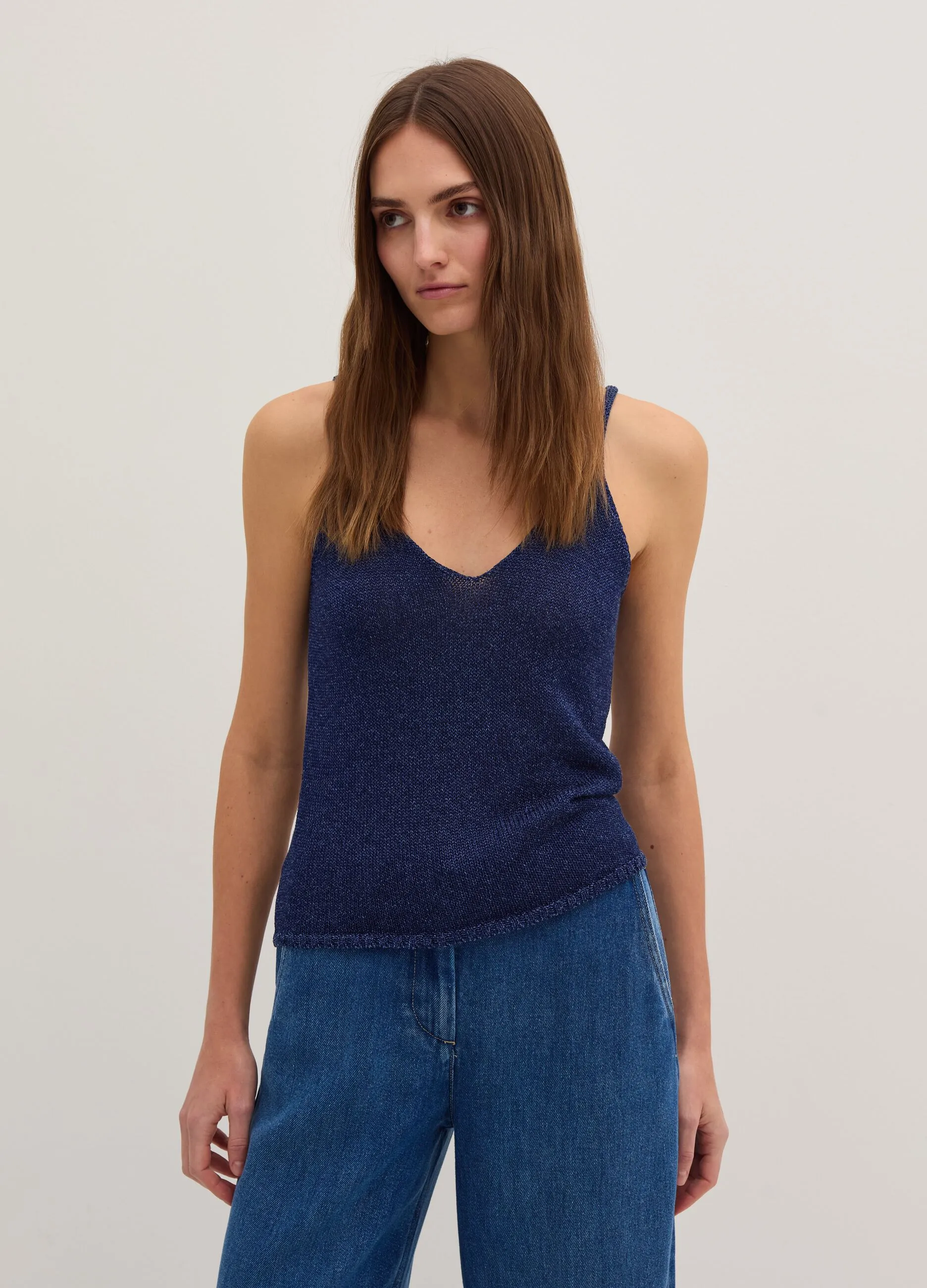 Tank top in cordonetto senza cuciture