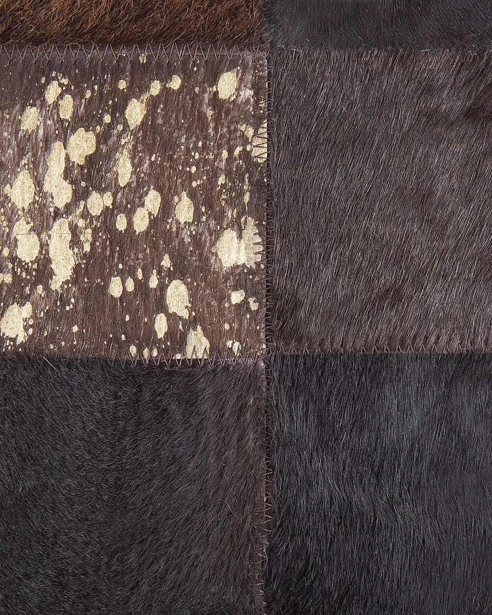 Tappeto pelle marrone scuro e beige 140 x 200 cm BANDIRMA
